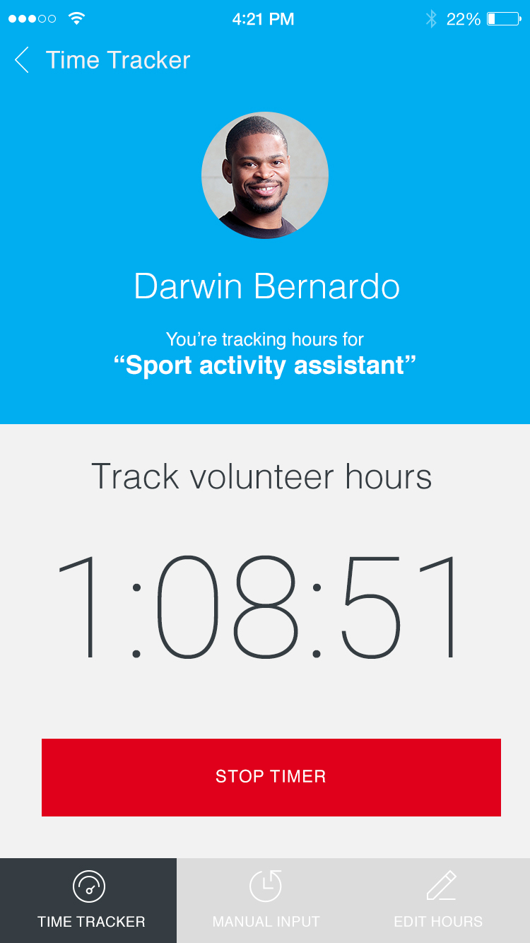 Team London iOS App track volunteer hours real time tracker
