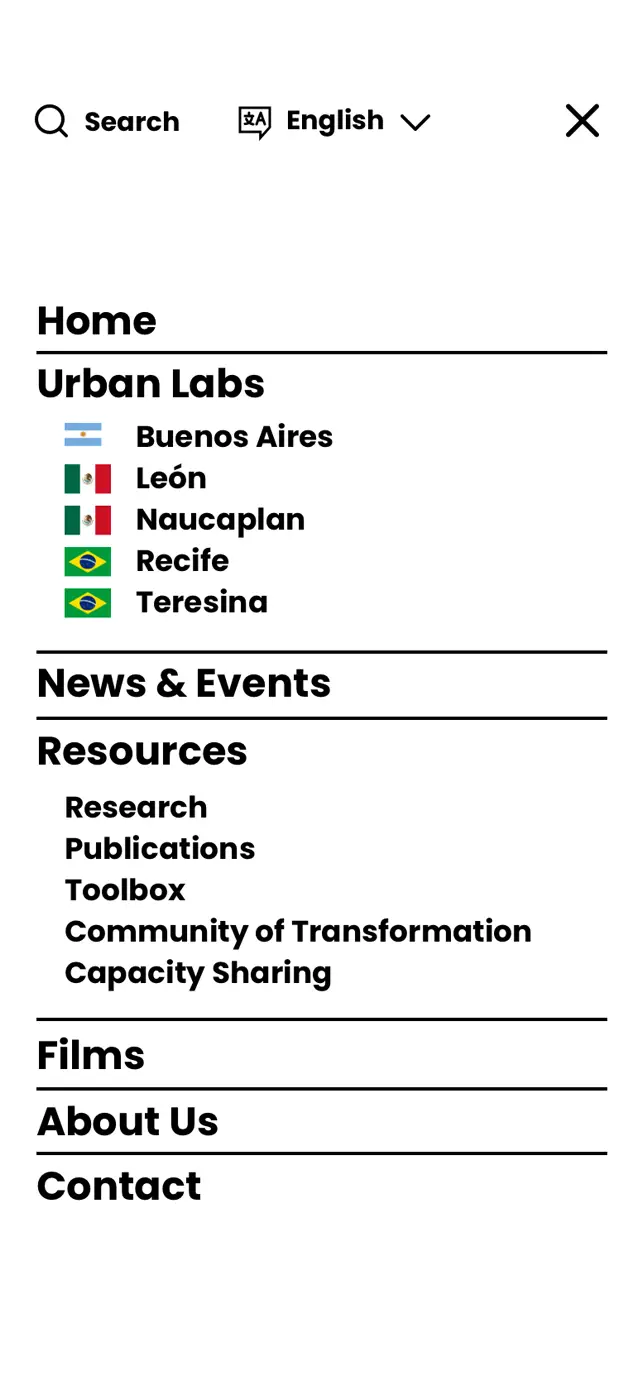 UNU mobile view